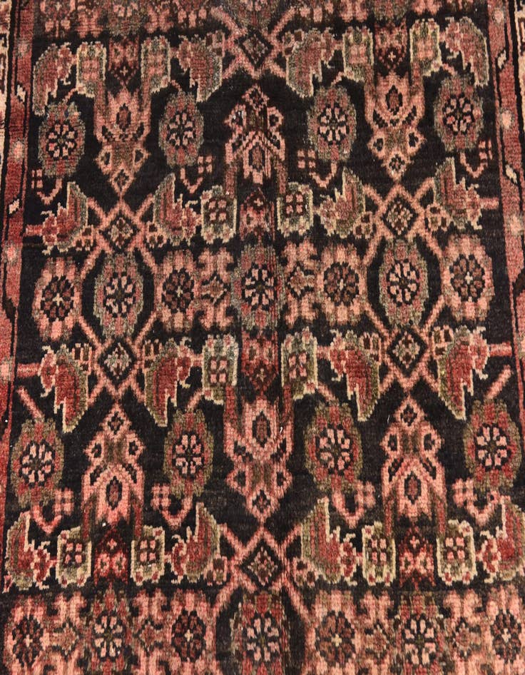 Detail image of 3' 8 x 10' 4  Hand Knotted Hossainabad Persian Wool Runner Rug