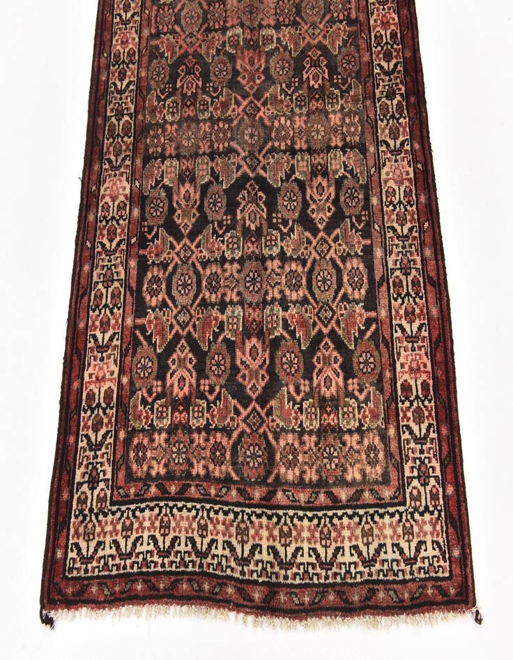 Detail image of 3' 8 x 10' 4  Hand Knotted Hossainabad Persian Wool Runner Rug