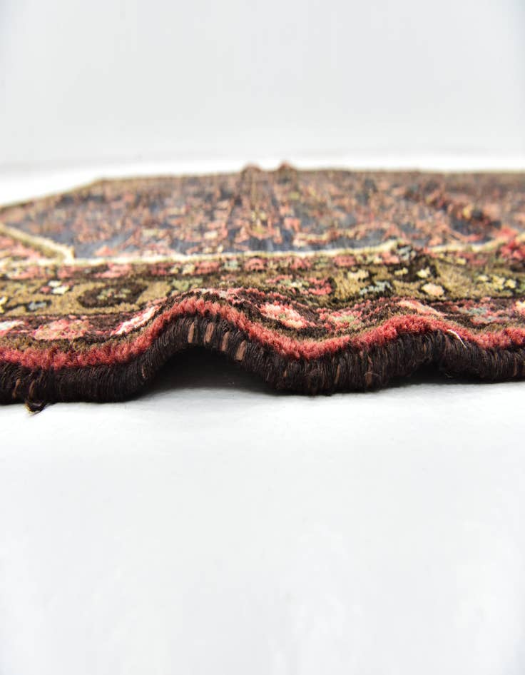 Detail image of 4' x 10' 5  Hand Knotted Hossainabad Persian Wool Runner Rug