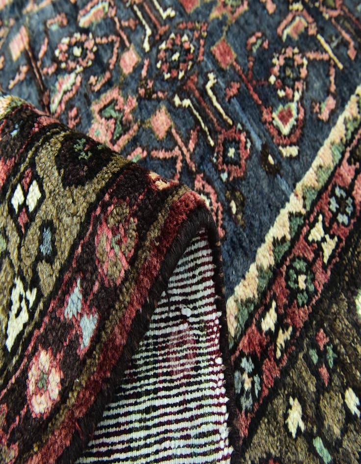 Detail image of 4' x 10' 5  Hand Knotted Hossainabad Persian Wool Runner Rug