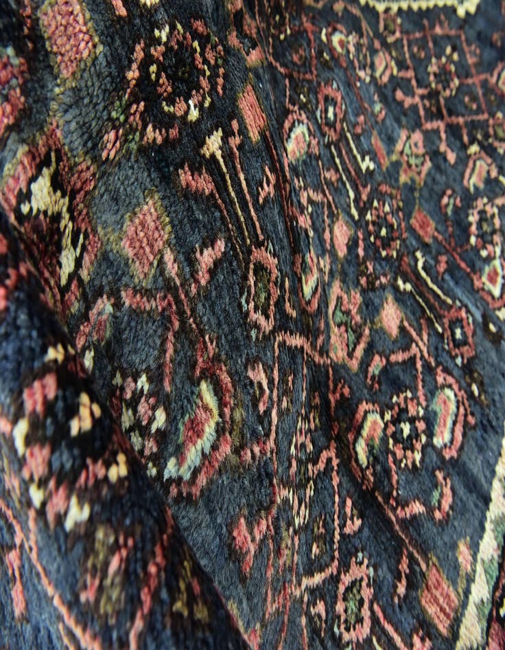 Detail image of 4' x 10' 5  Hand Knotted Hossainabad Persian Wool Runner Rug