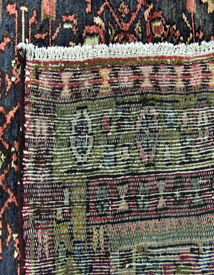 Detail image of 4' x 10' 5  Hand Knotted Hossainabad Persian Wool Runner Rug