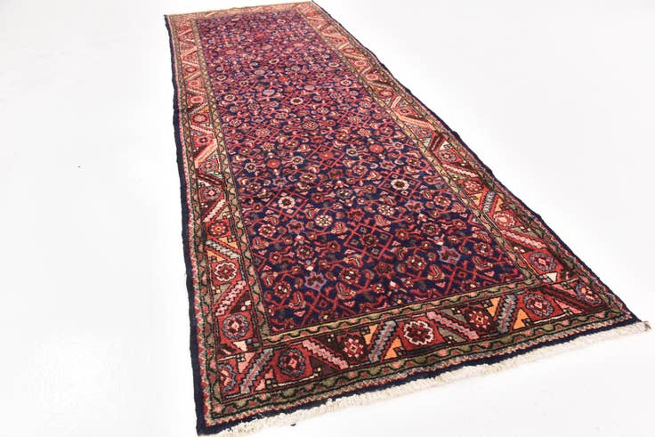 Detail image of 110cm x 320cm anudado a mano Hossainabad Alfombra Persa Lana Pasillera