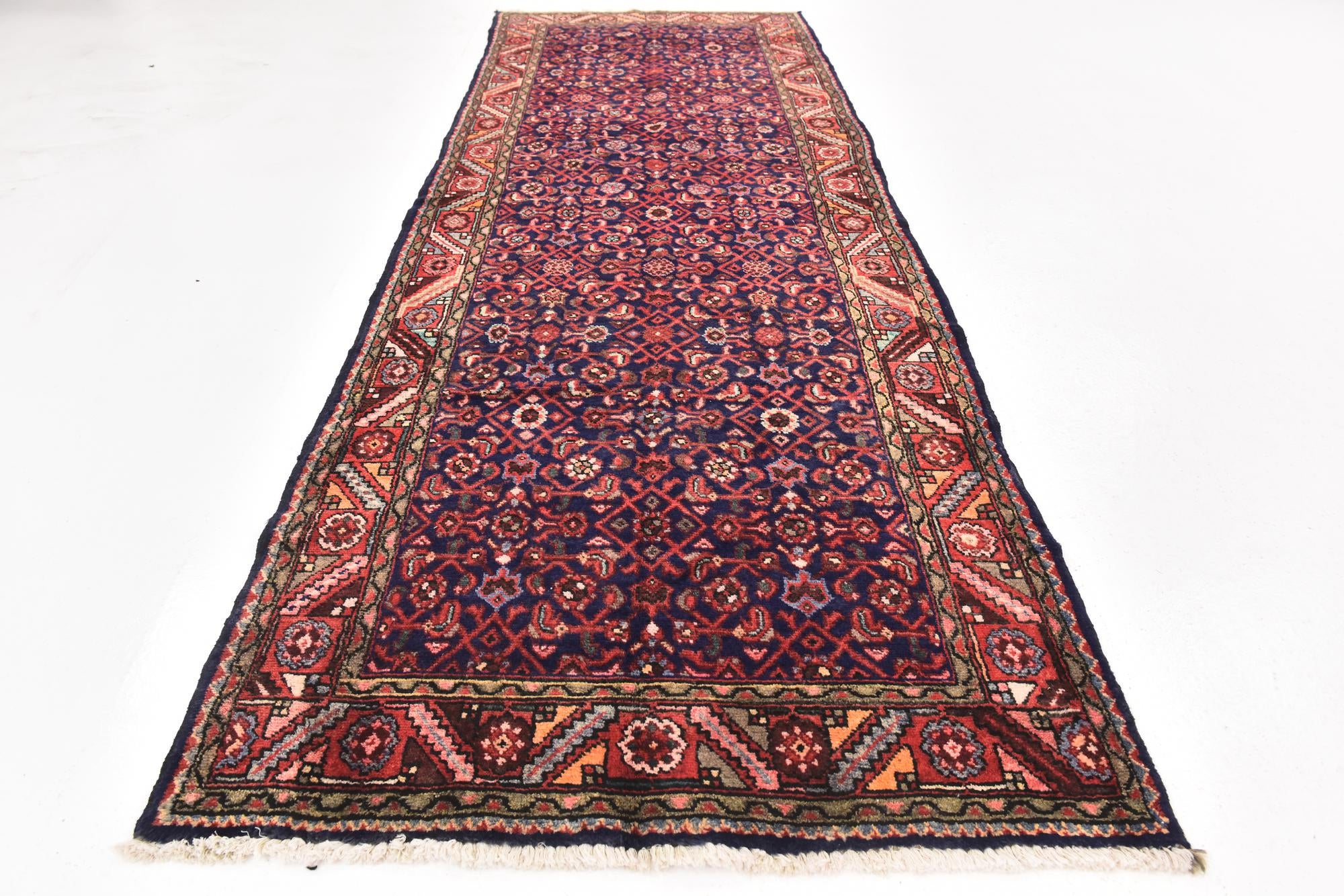110cm x 320cm anudado a mano Hossainabad Alfombra Persa Lana Pasillera