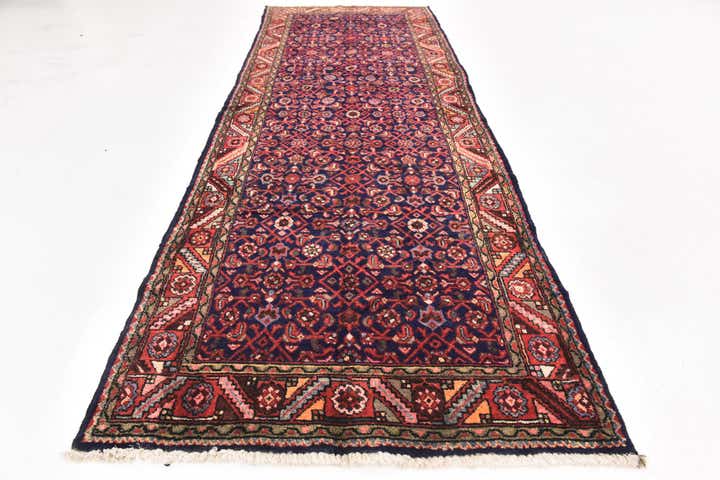 110cm x 320cm anudado a mano Hossainabad Alfombra Persa Lana Pasillera