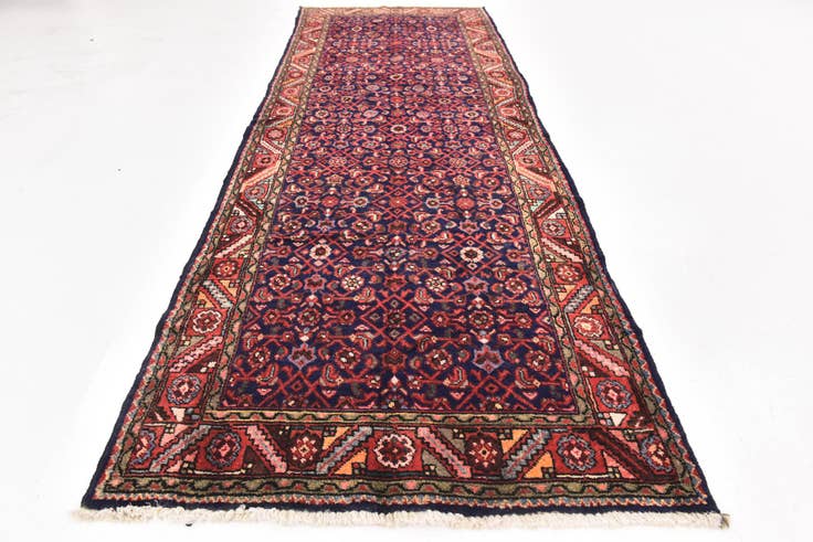 Detail image of 110cm x 320cm anudado a mano Hossainabad Alfombra Persa Lana Pasillera