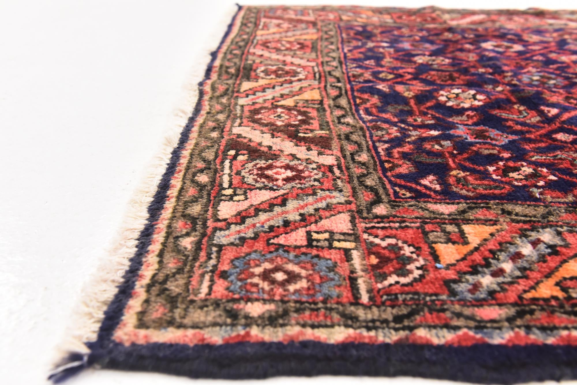 110cm x 320cm anudado a mano Hossainabad Alfombra Persa Lana Pasillera