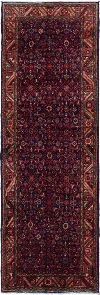 Detail image of 110cm x 320cm anudado a mano Hossainabad Alfombra Persa Lana Pasillera