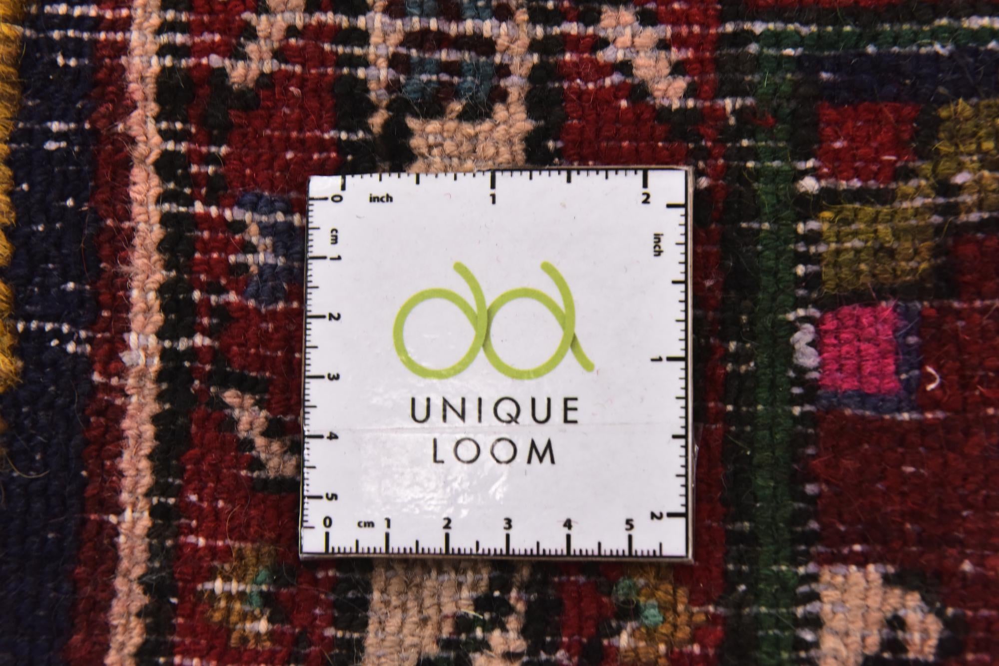 3' 8 x 9' 8 Hand Knotted Hossainabad Persian Wool Runner Rug