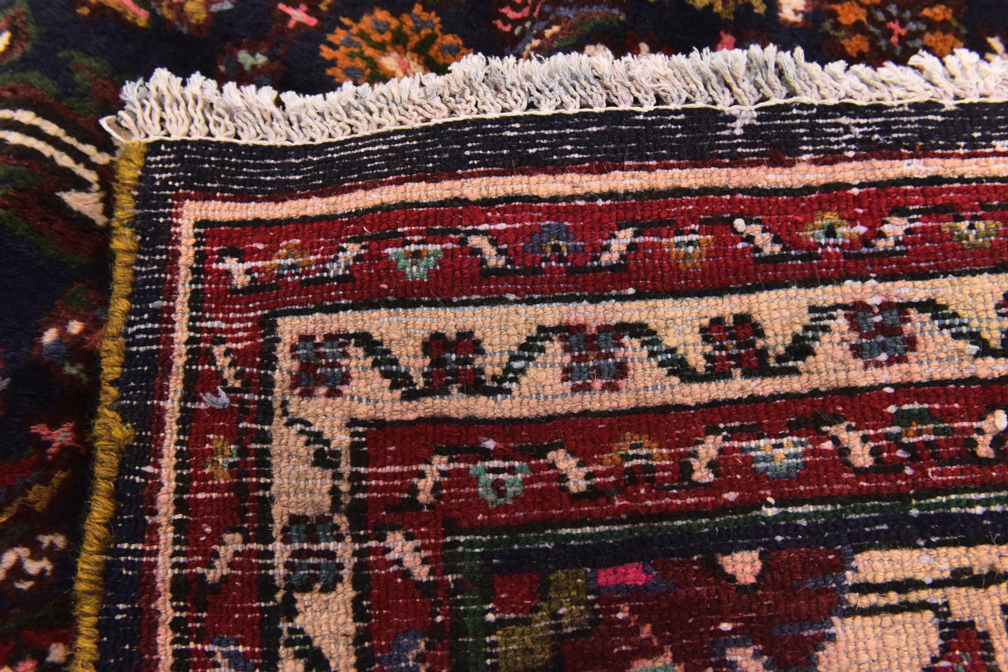 3' 8 x 9' 8 Hand Knotted Hossainabad Persian Wool Runner Rug