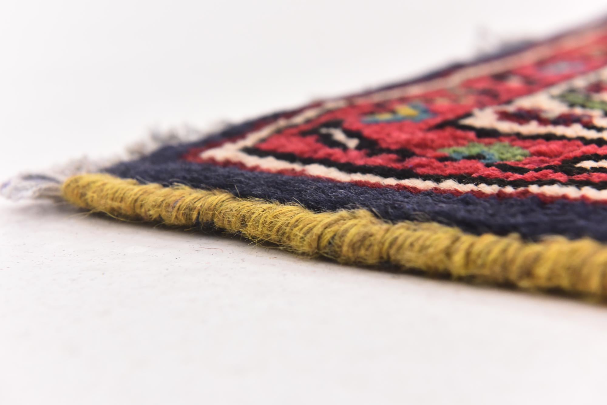 3' 8 x 9' 8 Hand Knotted Hossainabad Persian Wool Runner Rug