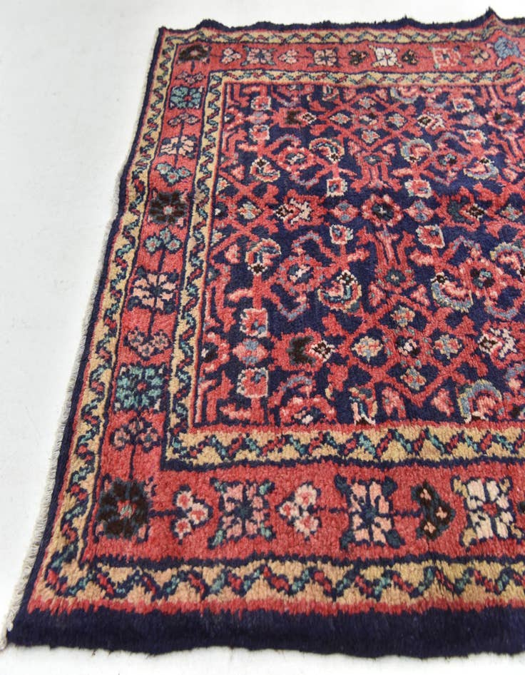 Detail image of 3' 6 x 9' 8  Hand Knotted Hossainabad Persian Wool Runner Rug