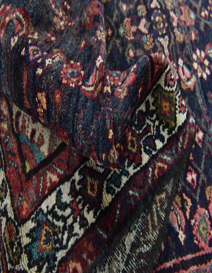 Detail image of 3' 9 x 10' 4  Hand Knotted Hossainabad Persian Wool Runner Rug