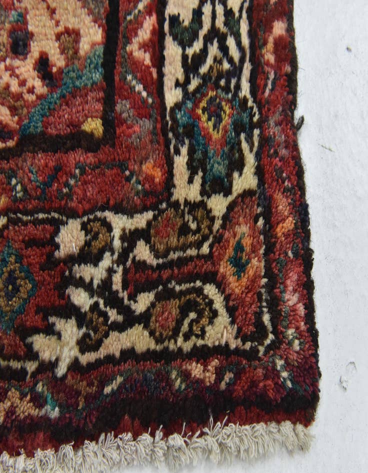 Detail image of 3' 9 x 10' 4  Hand Knotted Hossainabad Persian Wool Runner Rug