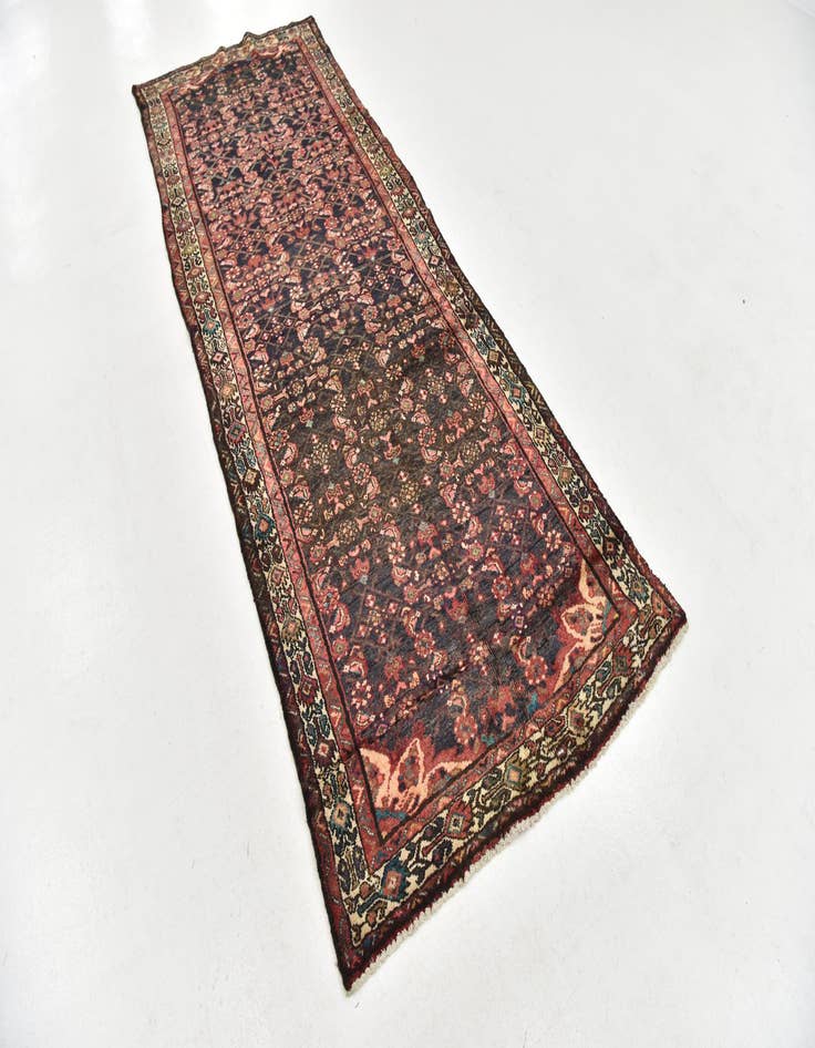 Detail image of 3' 9 x 10' 4  Hand Knotted Hossainabad Persian Wool Runner Rug