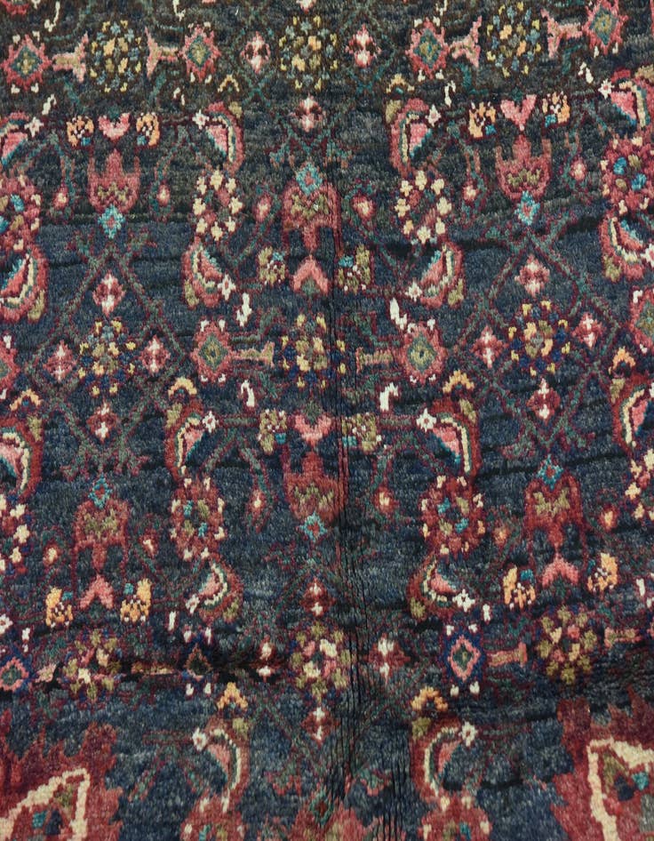 Detail image of 3' 9 x 10' 4  Hand Knotted Hossainabad Persian Wool Runner Rug