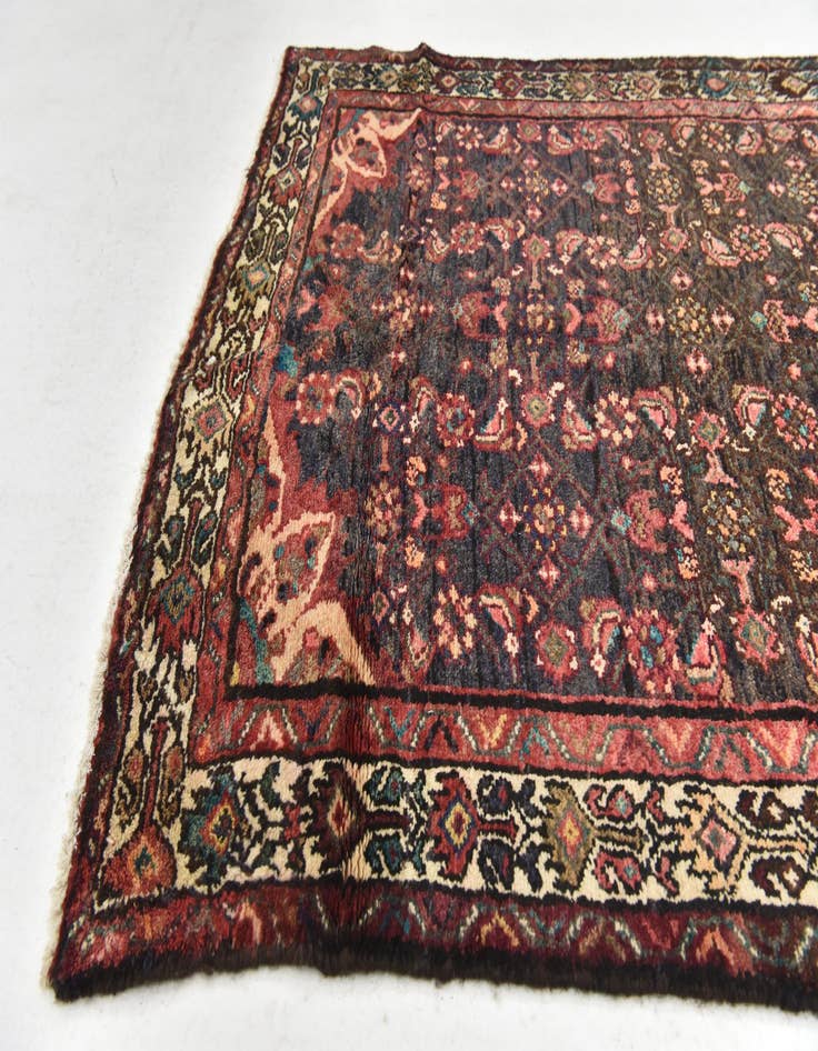 Detail image of 3' 9 x 10' 4  Hand Knotted Hossainabad Persian Wool Runner Rug