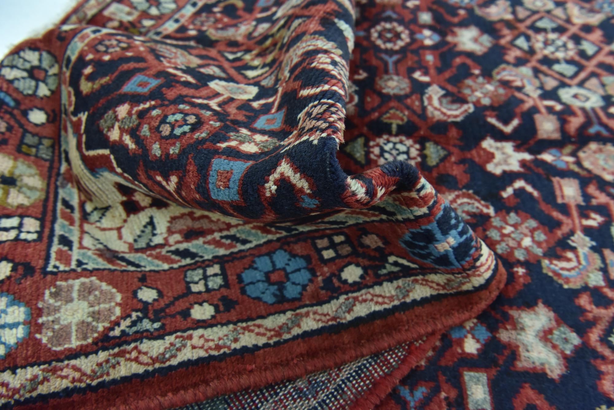3' 6 x 9' 8 Hand Knotted Hossainabad Persian Wool Runner Rug