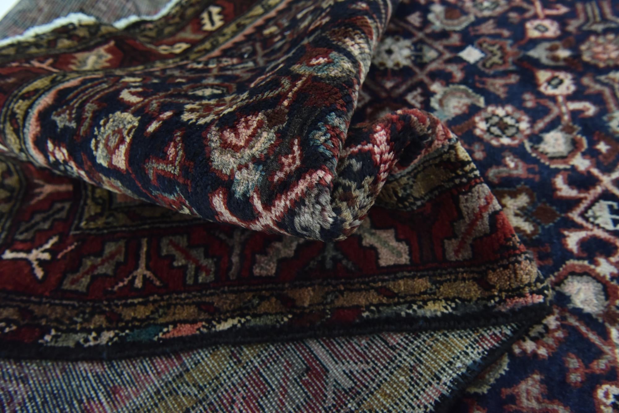 3' 7 x 9' 6 Hand Knotted Hossainabad Persian Wool Runner Rug
