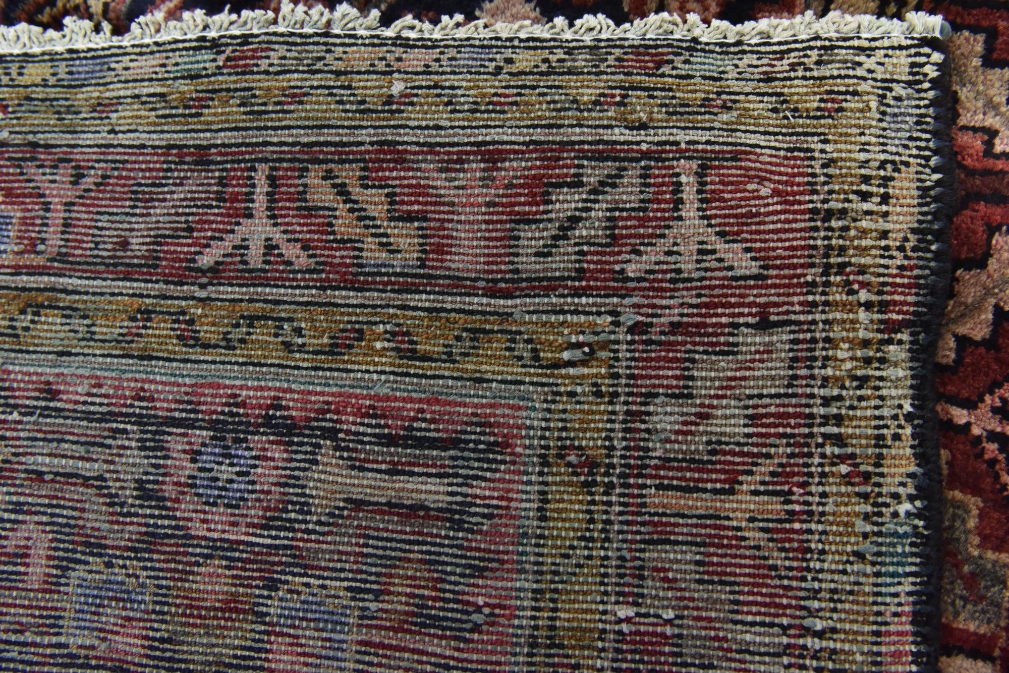 3' 7 x 9' 6 Hand Knotted Hossainabad Persian Wool Runner Rug