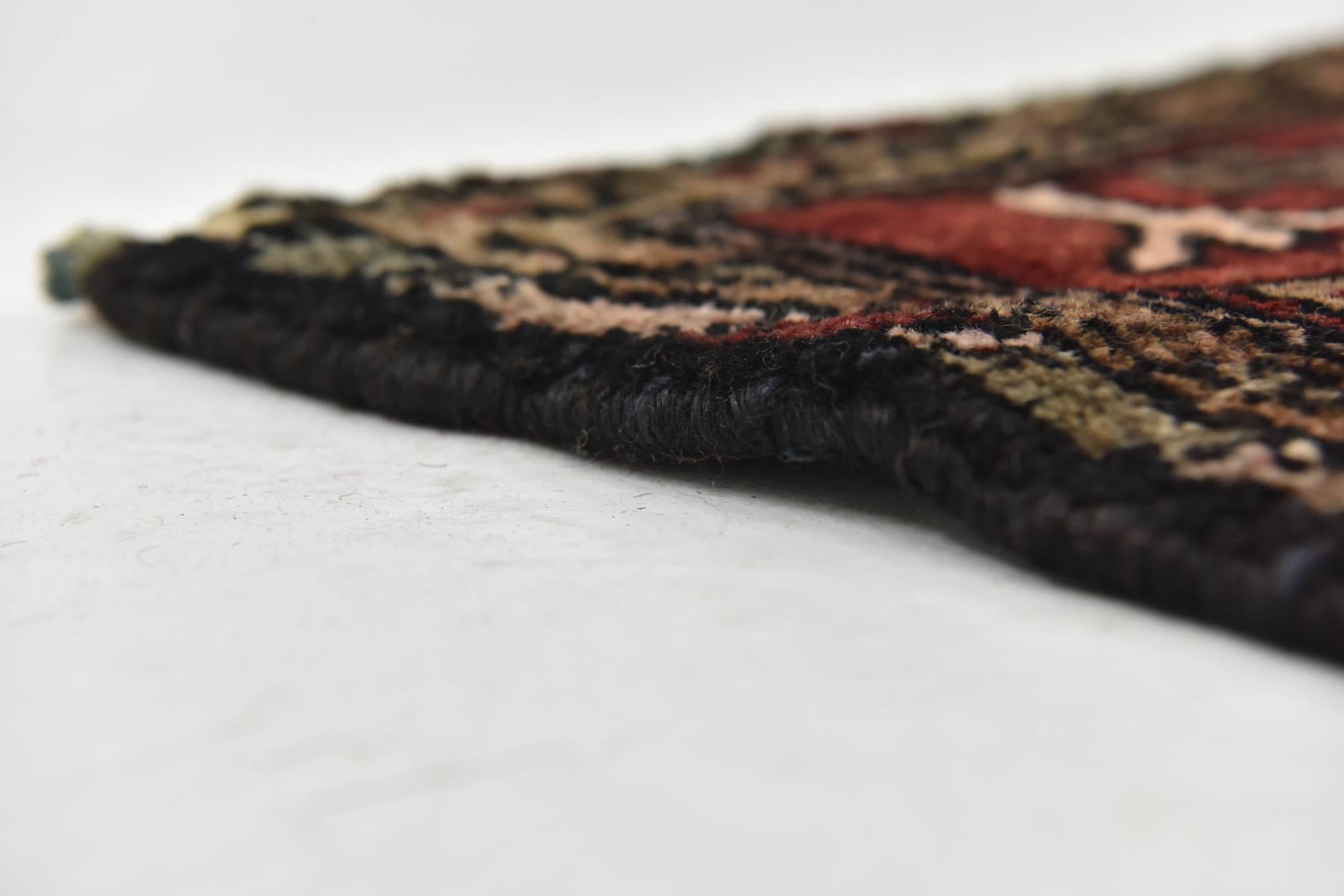 3' 7 x 9' 6 Hand Knotted Hossainabad Persian Wool Runner Rug