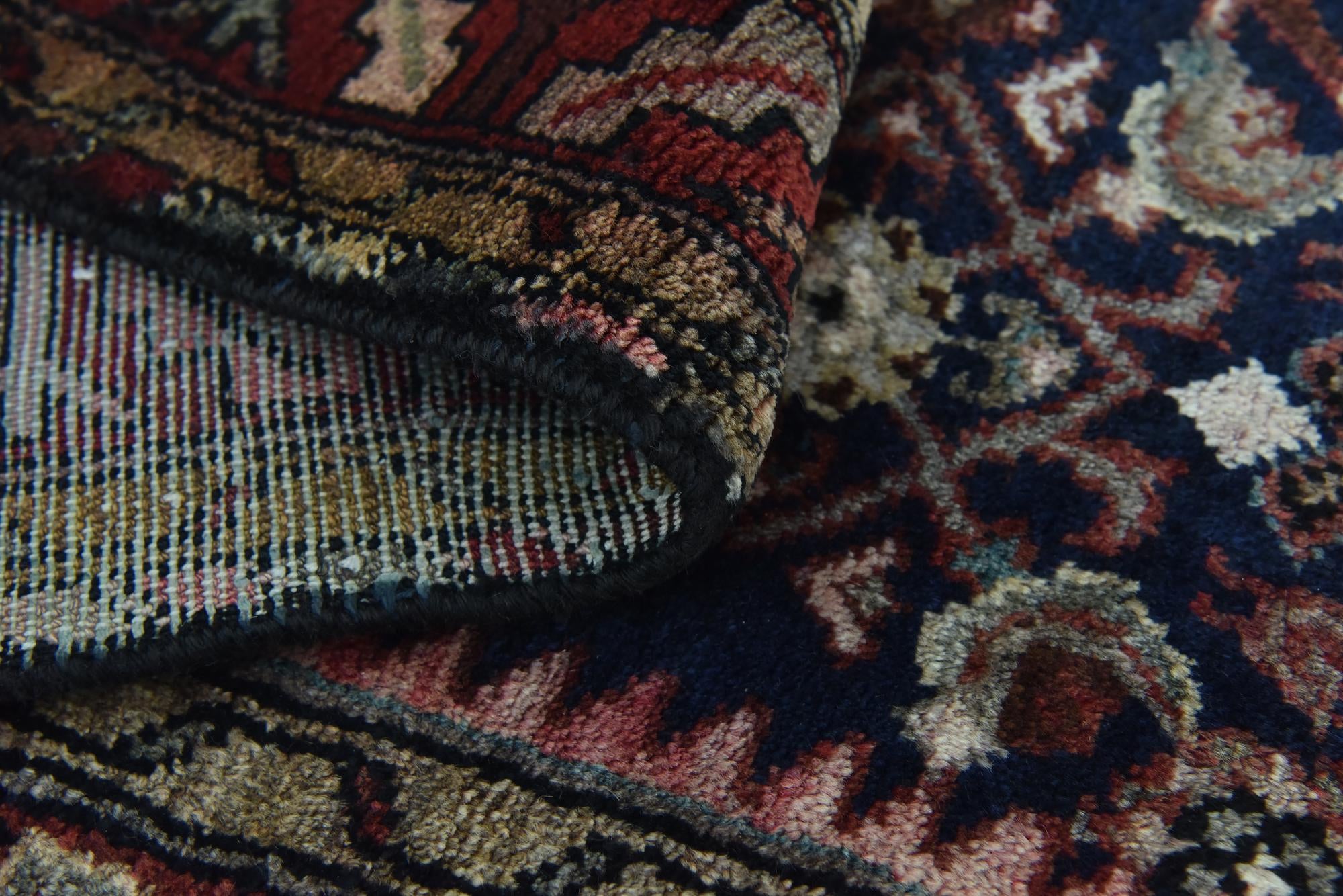 3' 7 x 9' 6 Hand Knotted Hossainabad Persian Wool Runner Rug