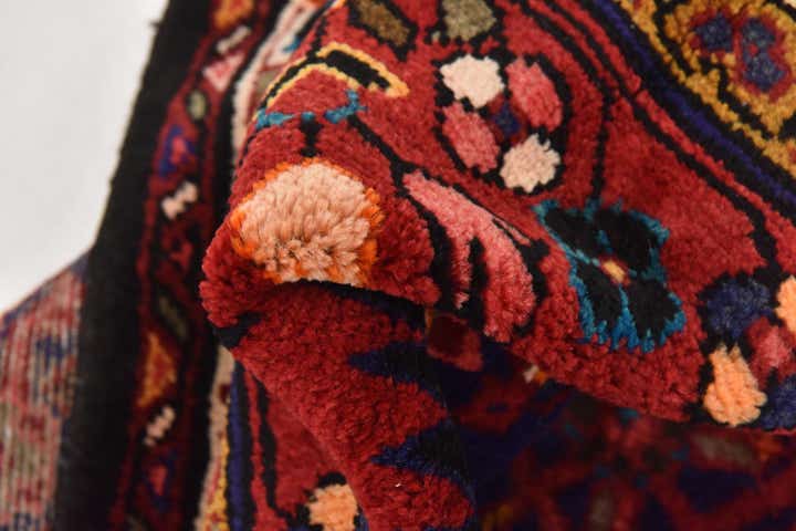 5' 2 x 10' 9 Hand Knotted Hossainabad Persian Wool Runner Rug