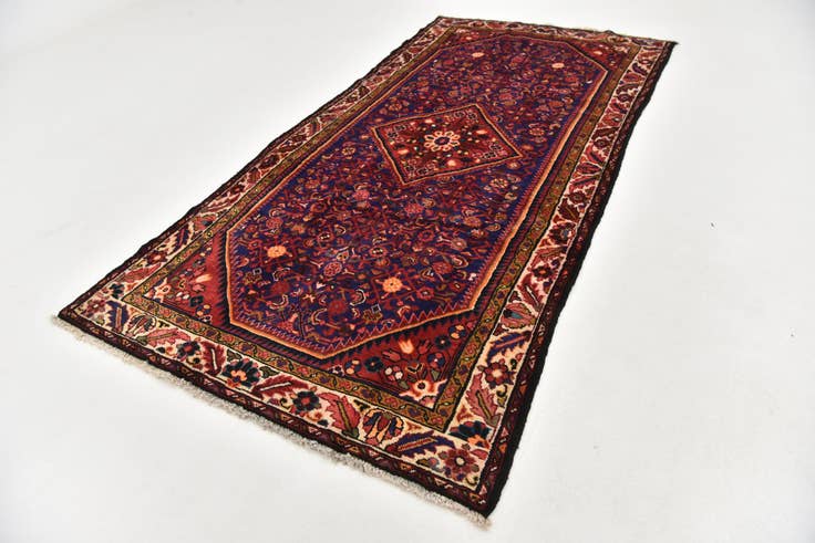 Detail image of 5' 2 x 10' 9 Hand Knotted Hossainabad Persian Wool Runner Rug