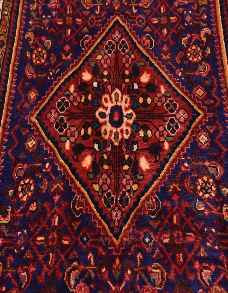 Detail image of 5' 2 x 10' 9  Hand Knotted Hossainabad Persian Wool Runner Rug