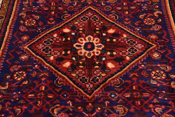 5' 2 x 10' 9 Hand Knotted Hossainabad Persian Wool Runner Rug