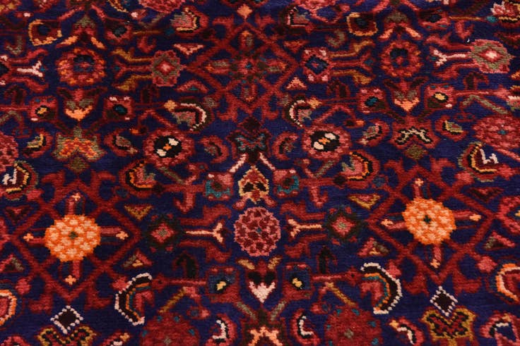 Detail image of 5' 2 x 10' 9 Hand Knotted Hossainabad Persian Wool Runner Rug