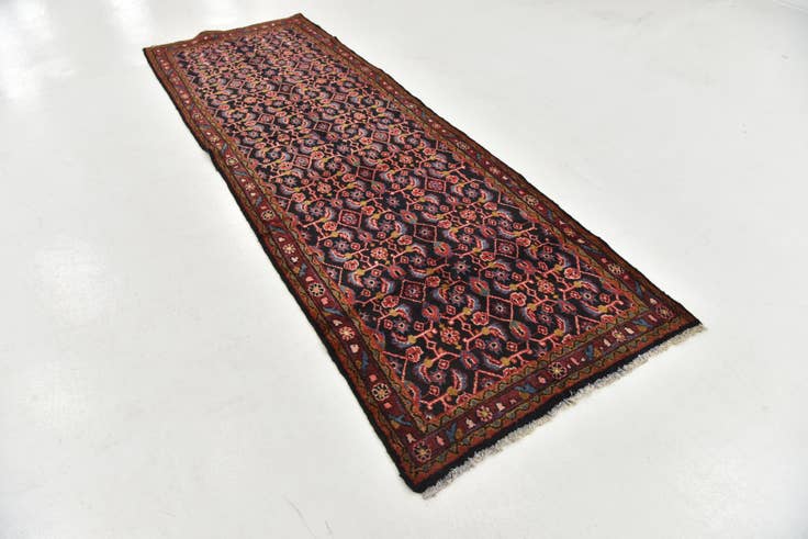 Detail image of 3' 7 x 10' 5 Hand Knotted Hossainabad Persian Wool Runner Rug