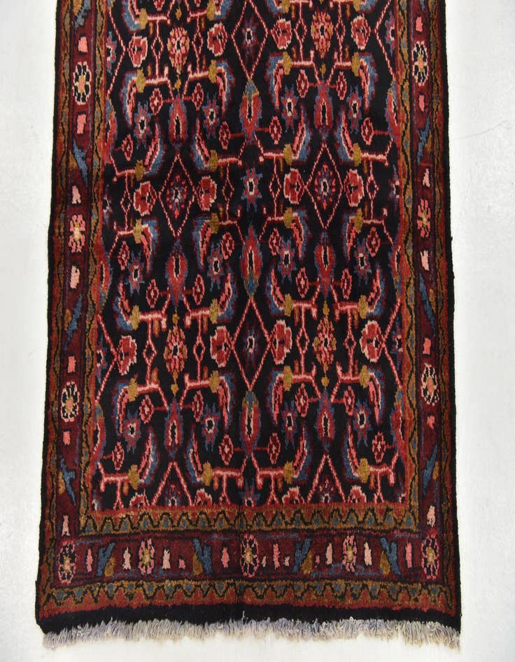 Detail image of 3' 7 x 10' 5  Hand Knotted Hossainabad Persian Wool Runner Rug