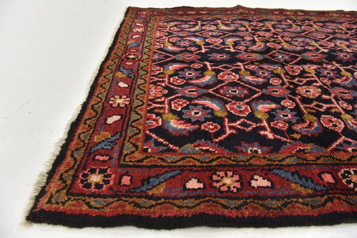 Detail image of 3' 7 x 10' 5 Hand Knotted Hossainabad Persian Wool Runner Rug