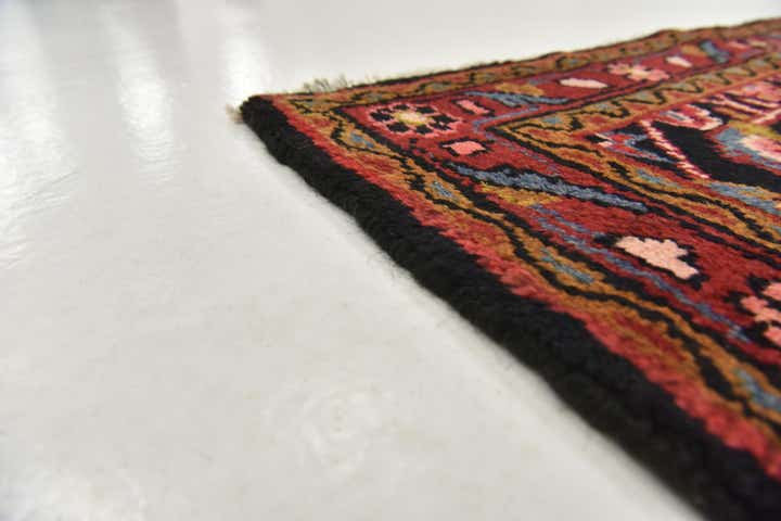 3' 7 x 10' 5 Hand Knotted Hossainabad Persian Wool Runner Rug