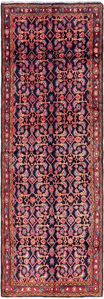 3' 7 x 10' 5 Hand Knotted Hossainabad Persian Wool Runner Rug