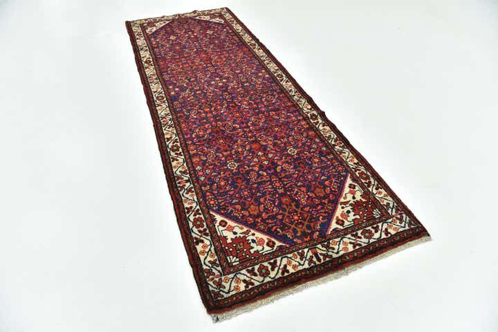 3' 6 x 9' 10 Hand Knotted Hossainabad Persian Wool Runner Rug