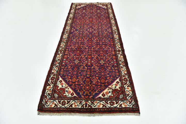 3' 6 x 9' 10 Hand Knotted Hossainabad Persian Wool Runner Rug