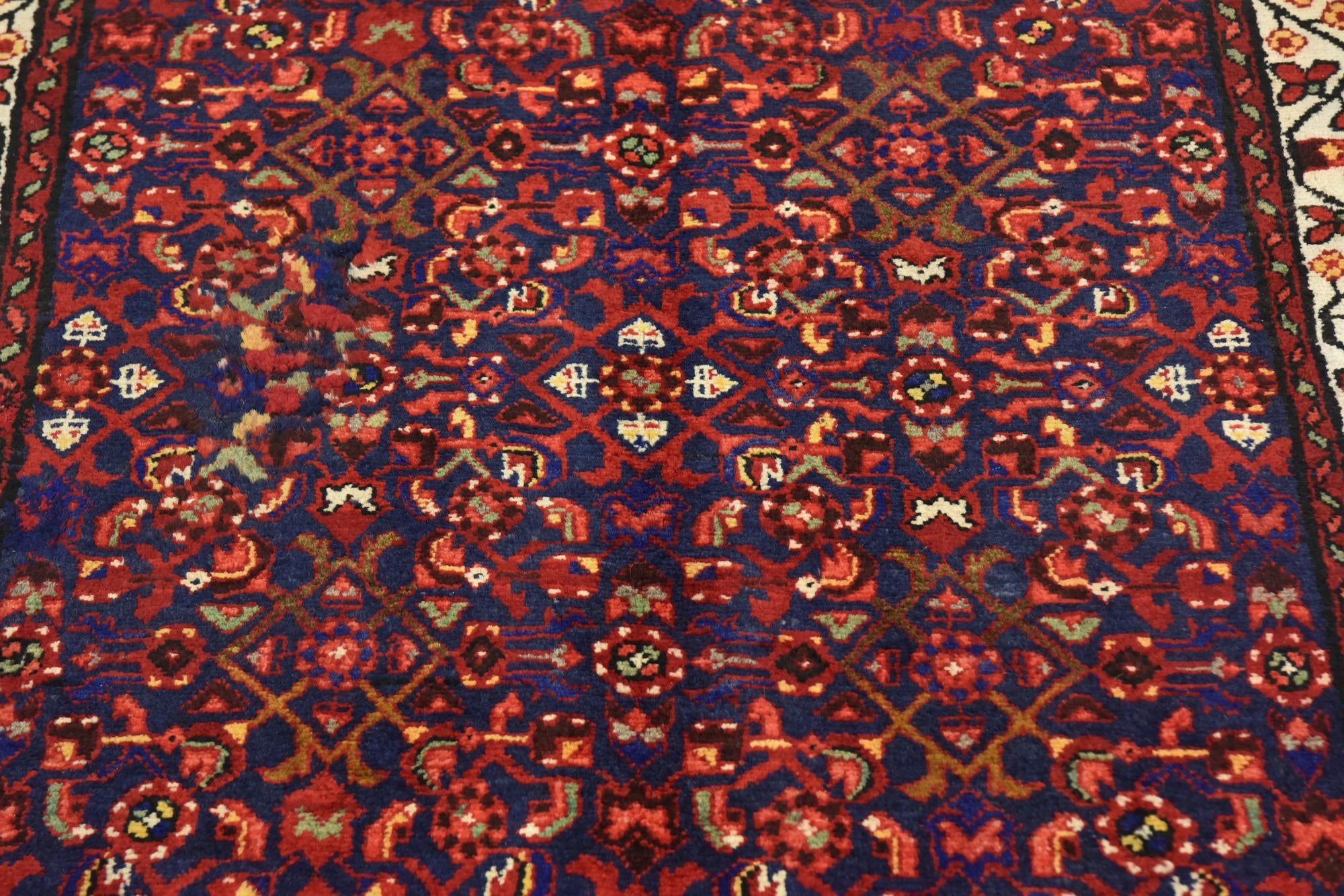 3' 6 x 9' 10 Hand Knotted Hossainabad Persian Wool Runner Rug