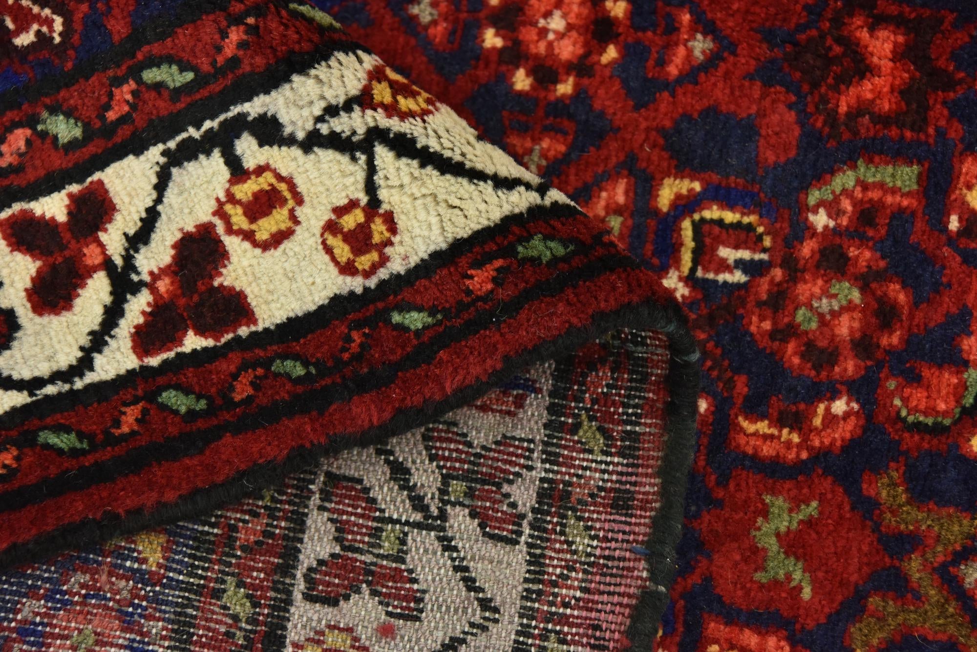 3' 6 x 9' 10 Hand Knotted Hossainabad Persian Wool Runner Rug