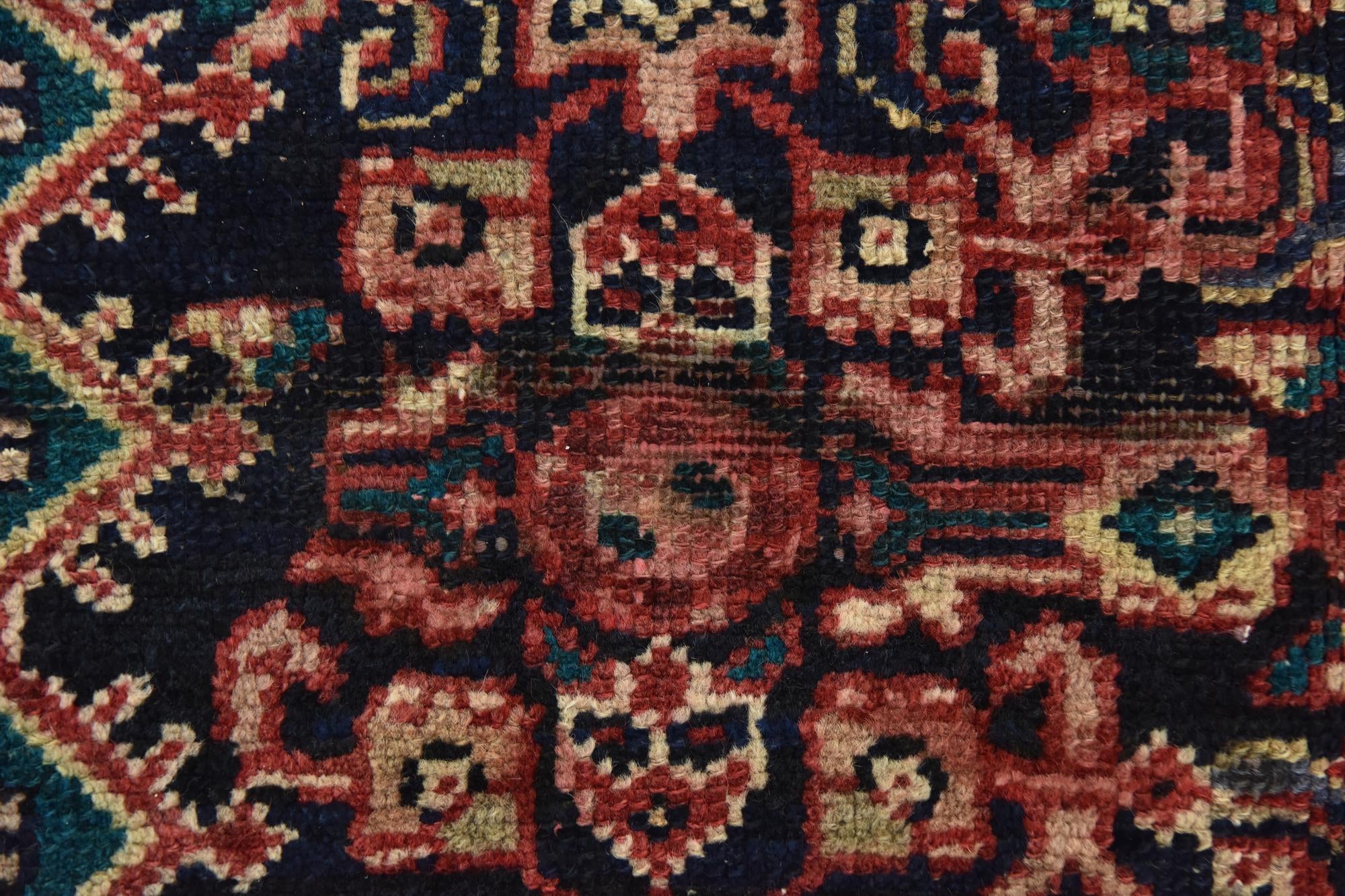 3' 8 x 11' 4 Hand Knotted Hossainabad Persian Wool Runner Rug