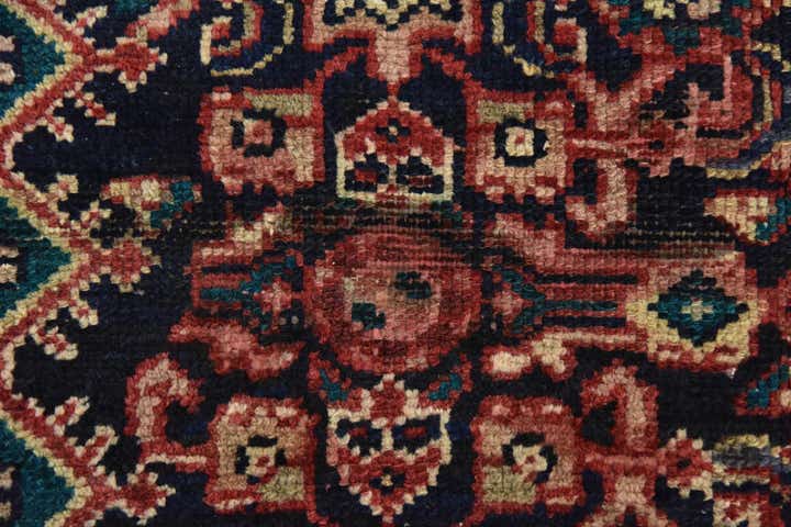 3' 8 x 11' 4 Hand Knotted Hossainabad Persian Wool Runner Rug
