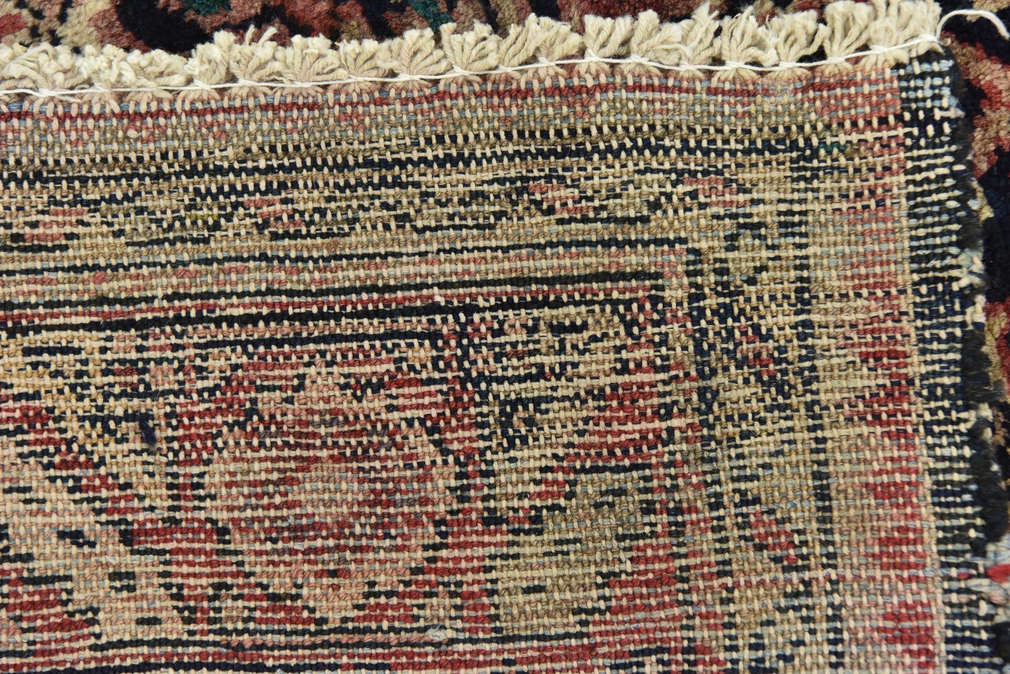 3' 8 x 11' 4 Hand Knotted Hossainabad Persian Wool Runner Rug