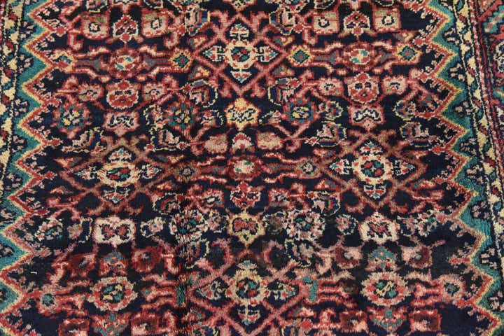 3' 8 x 11' 4 Hand Knotted Hossainabad Persian Wool Runner Rug