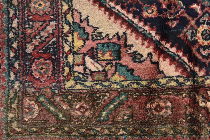 Detail image of 3' 8 x 11' 4 Hand Knotted Hossainabad Persian Wool Runner Rug