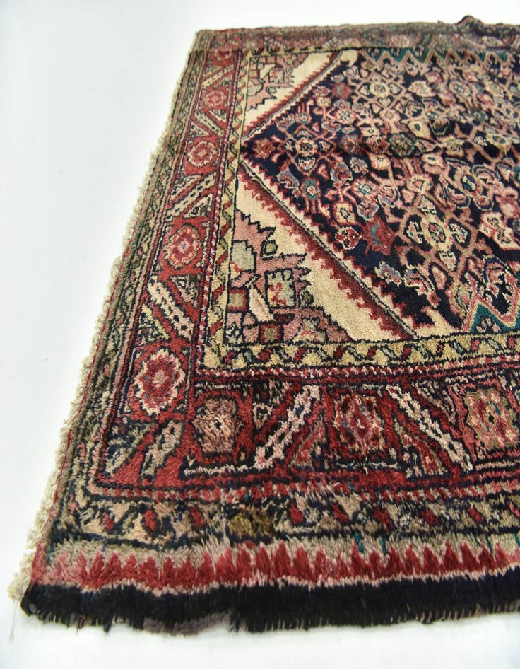 Detail image of 3' 8 x 11' 4  Hand Knotted Hossainabad Persian Wool Runner Rug