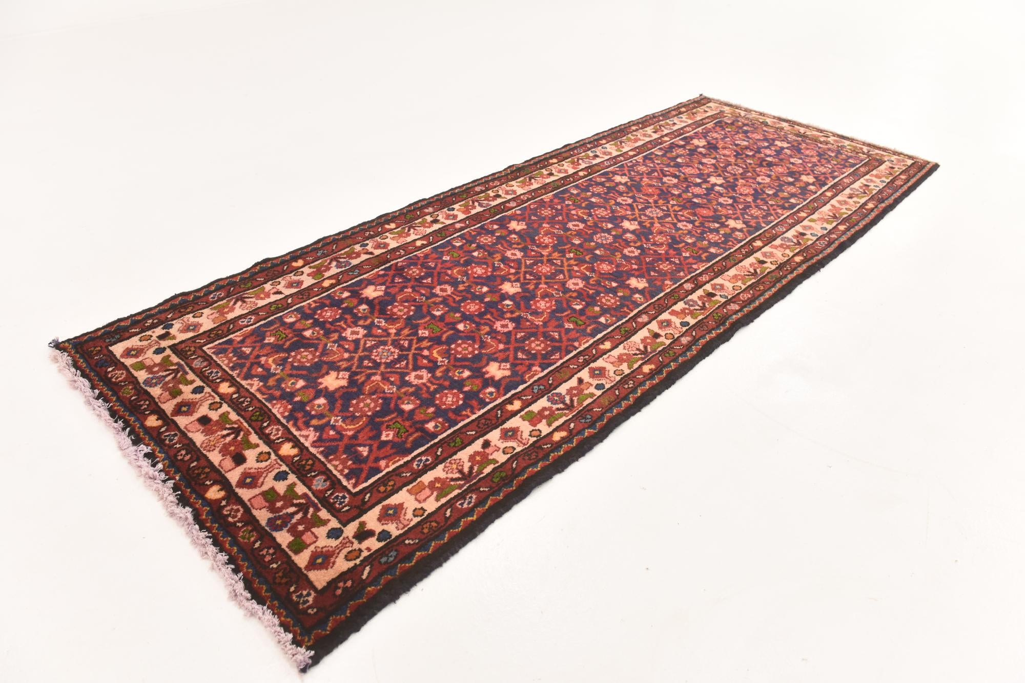 110cm x 290cm anudado a mano Hossainabad Alfombra Persa Lana Pasillera