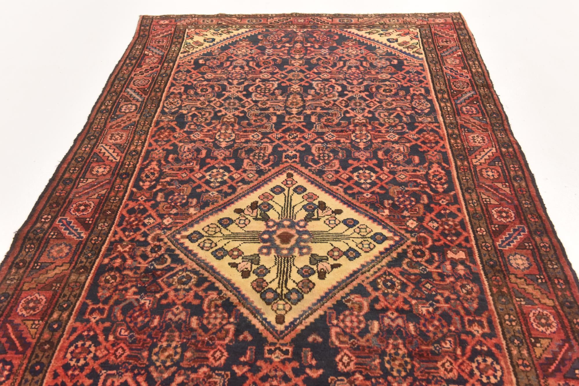 145cm x 325cm anudado a mano Hossainabad Alfombra Persa Lana Pasillera