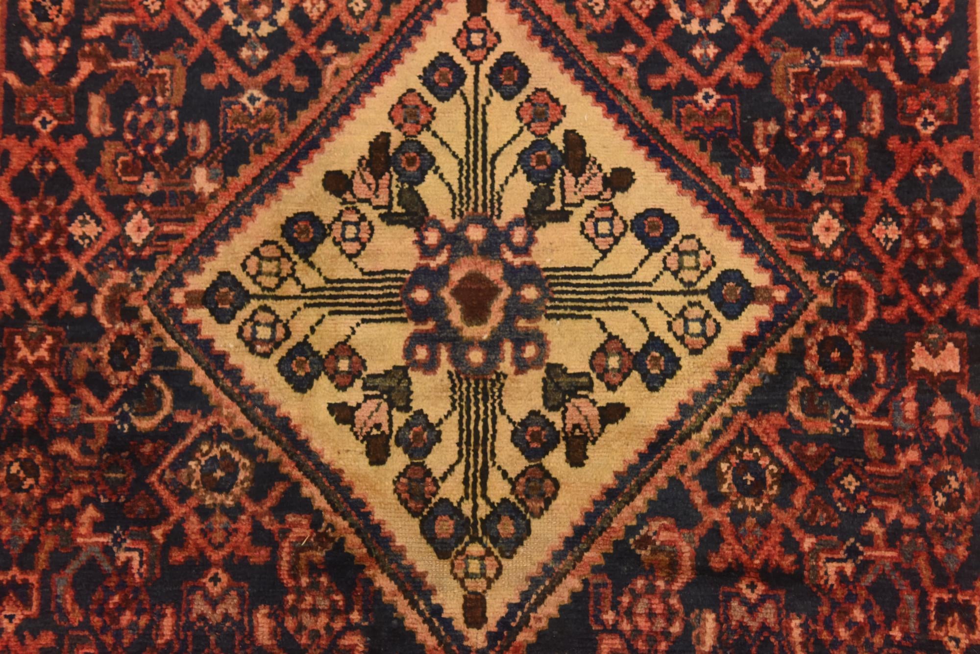 145cm x 325cm anudado a mano Hossainabad Alfombra Persa Lana Pasillera