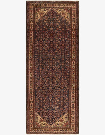 3' 10 x 10' Hand Knotted Hossainabad Persian Wool Runner Rug
